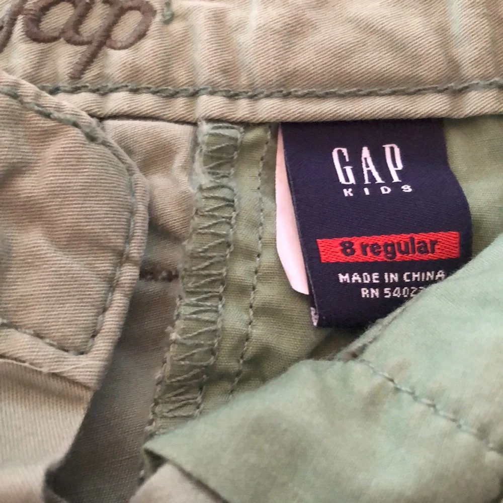 GapKids Green Lightweight Chino Pants Wide Leg Size 8 Regular